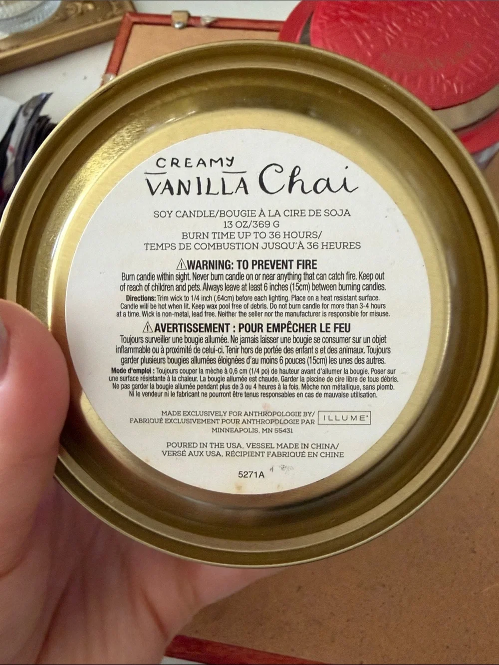 2 Illume Anthropologie Christmas Candles NY Vanilla Chai & Paris Mulled Wine